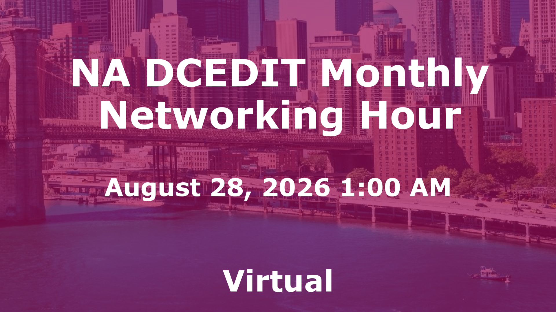 NA DCEDIT Monthly Networking Hour event image